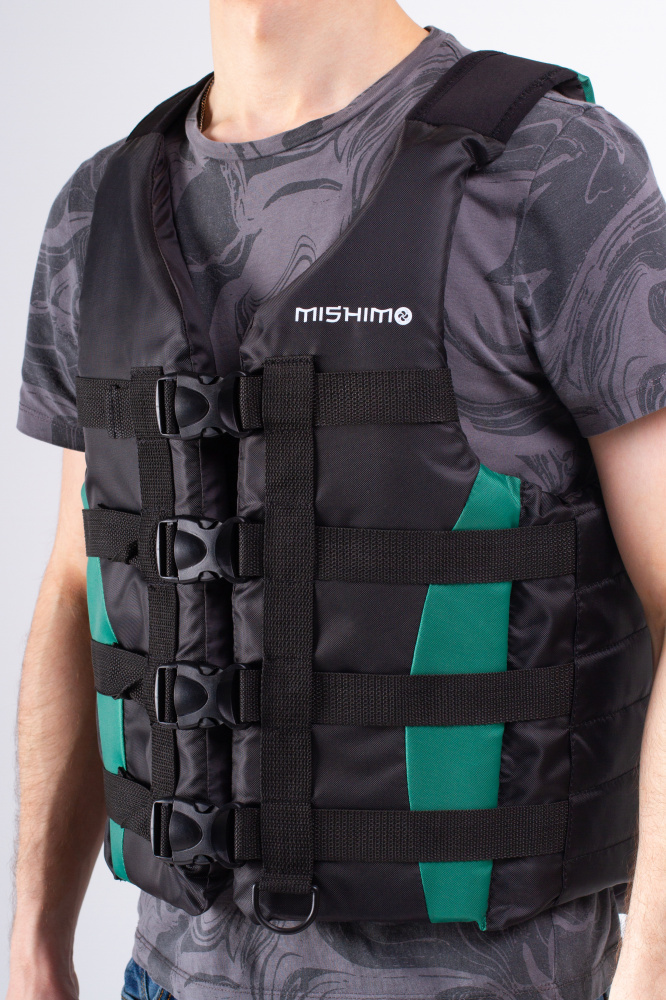 Жилет спасательный MISHIMO PRO Премиум качества Черно-зеленый в Владикавказе