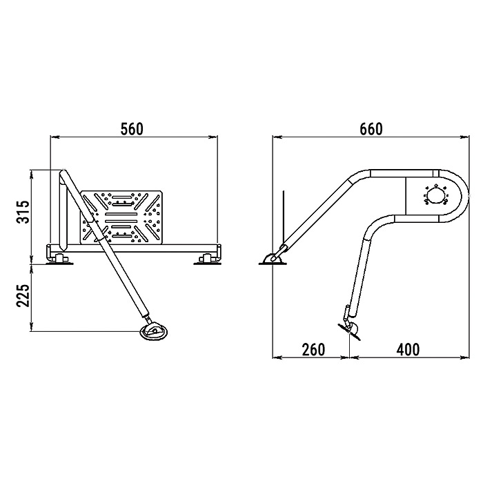 Стойка рулевая с креплением на баллон надувной лодки 25мм в Владикавказе