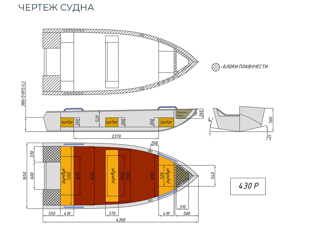 Алюминиевая лодка  Wyatboat-430 Р в Владикавказе