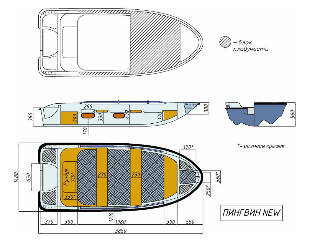 Стеклопластиковая лодка Пингвин New (тримаран) в Владикавказе