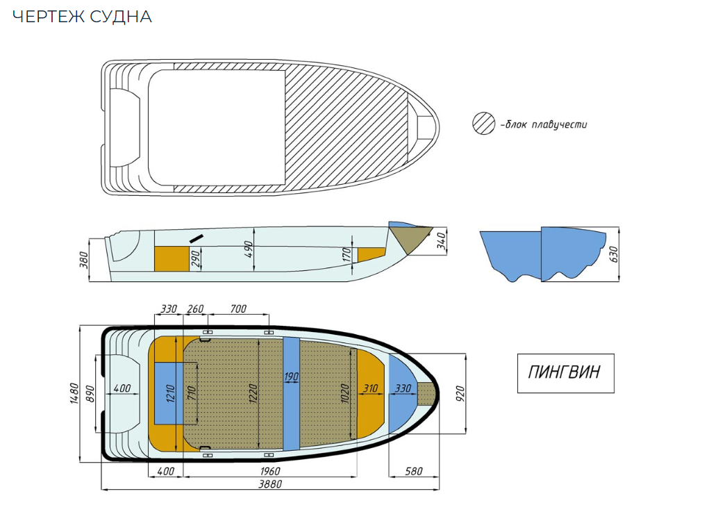 Стеклопластиковая лодка Пингвин (тримаран) в Владикавказе