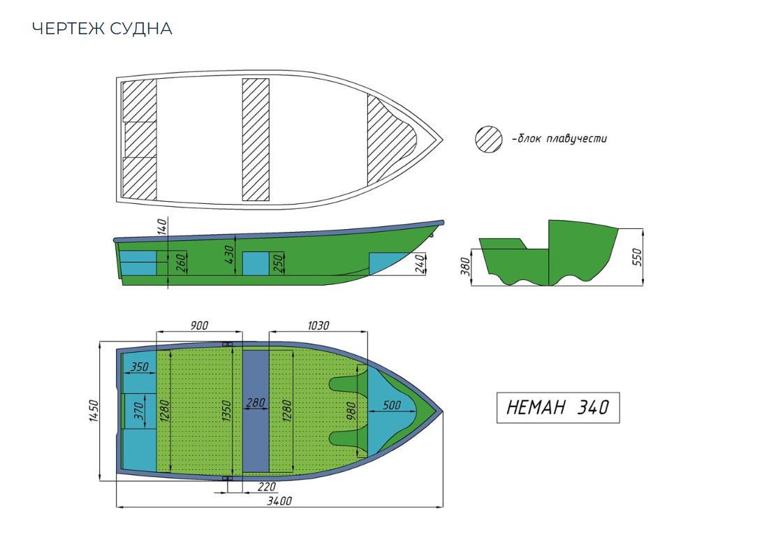 Стеклопластиковая лодка Neman-340 (тримаран) в Владикавказе