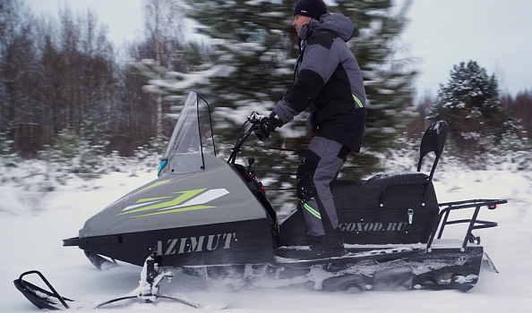 Миниснегоход Бурлак Азимут 20 л.с. , эл.запуск, реверс, тормоз гидравл, капот серый в Владикавказе