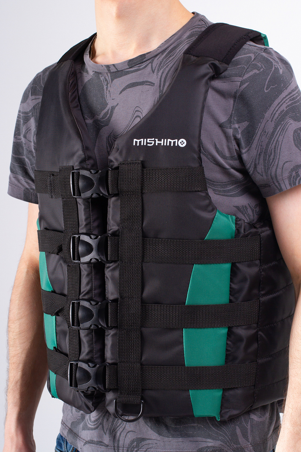 Жилет спасательный MISHIMO PRO Премиум качества Черно-зеленый в Владикавказе