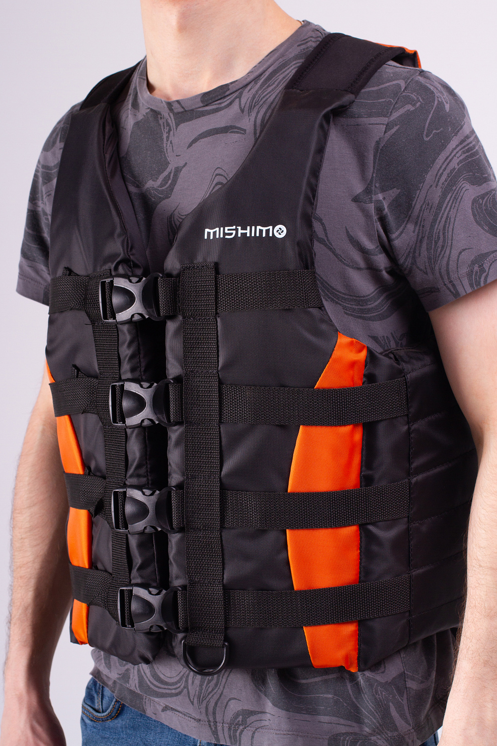 Жилет спасательный MISHIMO PRO Премиум качества Черно-оранжевый в Владикавказе